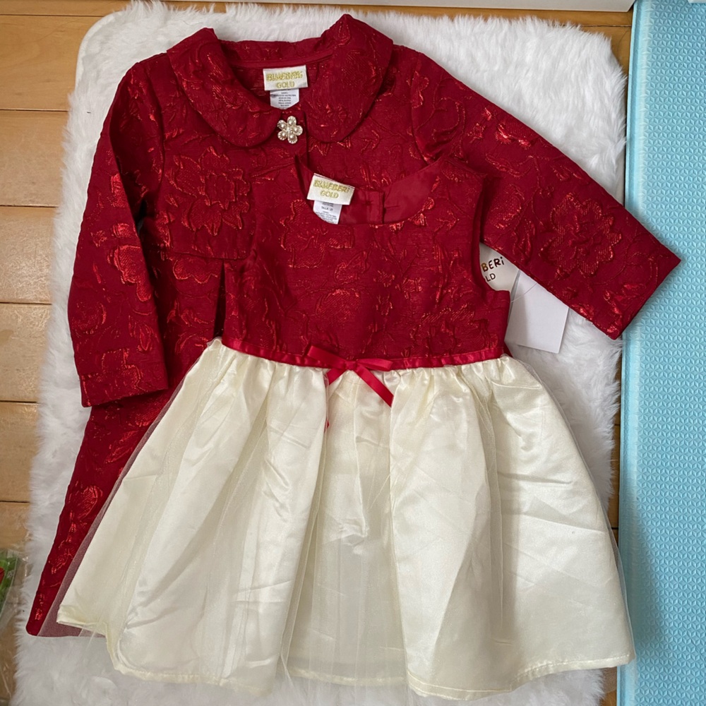 Blueberi Gold Red and Cream Kids Matching Set